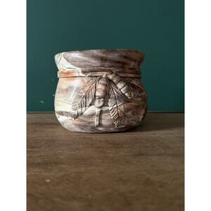 Vintage Fall Creek Falls Indian Village Swirl Pot Planter Pottery